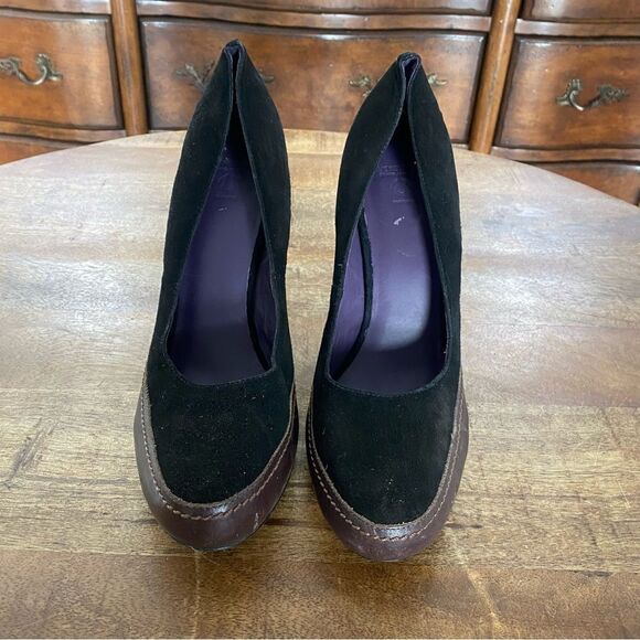 True Religion Platform Pumps size 10 Brown Suede - Picture 5 of 6